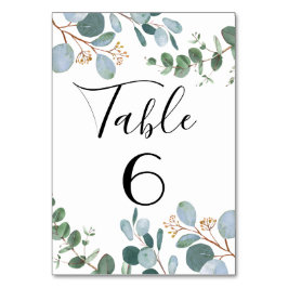 Numeração De Mesa Número da Tabela de Casamento em Verde Botânico