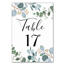 Numeração De Mesa Número da Tabela de Casamento em Verde Botânico