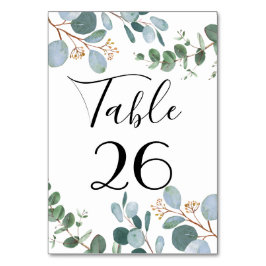 Numeração De Mesa Número da Tabela de Casamento em Verde Botânico