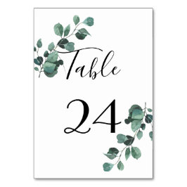 Numeração De Mesa Número da Tabela de Casamento em Verde Botânico