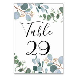 Numeração De Mesa Número da Tabela de Casamento em Verde Botânico