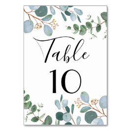 Numeração De Mesa Número da Tabela de Casamento em Verde Botânico