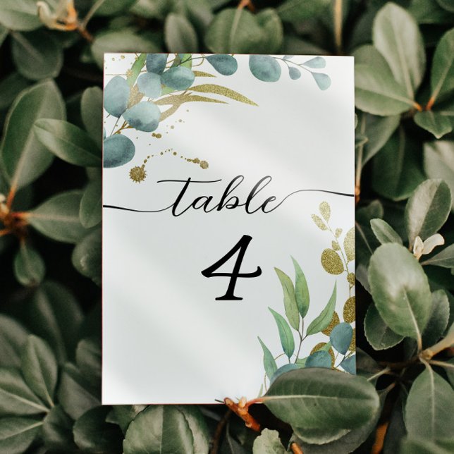 Numeração De Mesa Número da Tabela de Casamento Eucalyptus Botânica (Criador carregado)