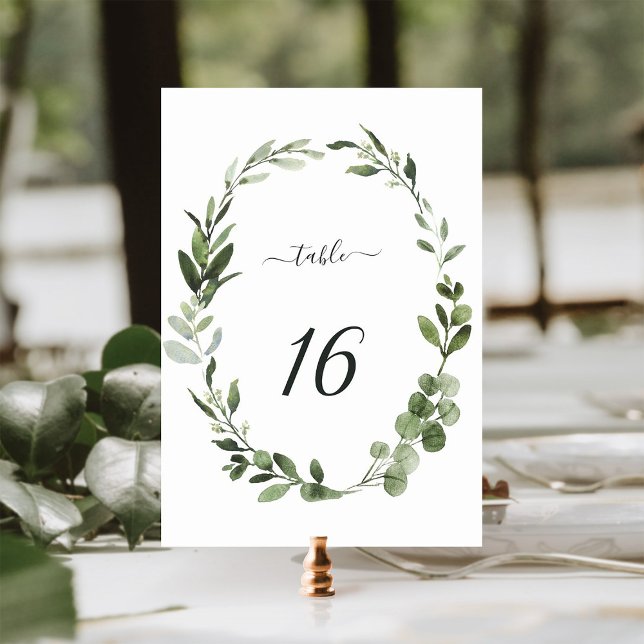 Numeração De Mesa Número da Tabela de Casamento Eucalyptus Green Wre (Criador carregado)