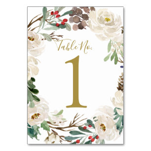 Numeração De Mesa Número da Tabela de Casamento Feriado de Woodsy
