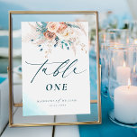 Numeração De Mesa Número da Tabela de Casamento Floral Boho Blue Pea<br><div class="desc">Elevem a sua decoração de mesa com o nosso Número de Mesa de Casamento Floral de Cor de Água do Pêssego Azul Boho! Com uma escrita elegante e uma paleta vibrante de tartaruga, chaleira e pêssego, enfeitada com flores de aquarela caprichosa, grama de pampas, e rosas, é uma adição espantosa...</div>