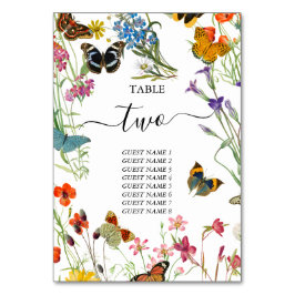 Numeração De Mesa Número da Tabela de Casamento Floral de Borboletas