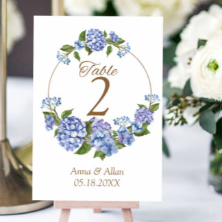 Numeração De Mesa Número da Tabela de Casamento Floral de Hydrangea