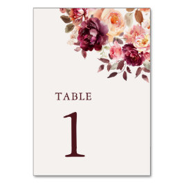 Numeração De Mesa Número da Tabela de Casamento Floral de Queda de L
