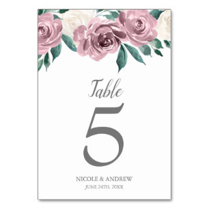 Numeração De Mesa Número da Tabela de Casamento Floral de Rosas de C