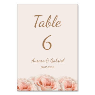 Numeração De Mesa Número da Tabela de Casamento Floral de Rosas de P