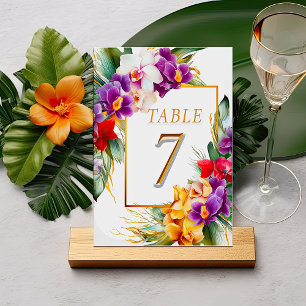 Numeração De Mesa Número da Tabela de Casamento Floral Elegante Trop