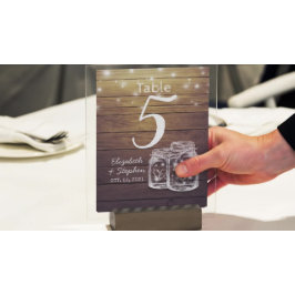 Numeração De Mesa Número da Tabela de Casamento + Menu Mason Jar Str