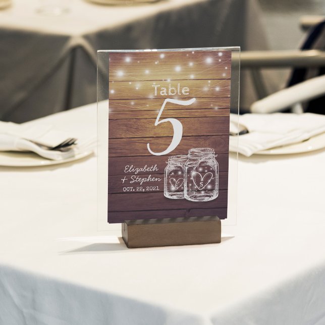 Numeração De Mesa Número da Tabela de Casamento + Menu Mason Jar Str (Criador carregado)