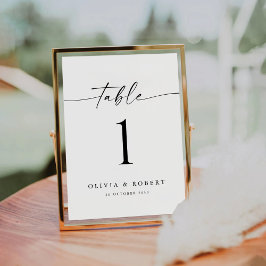 Numeração De Mesa Número da Tabela de Casamento Minimalista