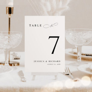 Numeração De Mesa Número da Tabela de Casamento Minimalista Clássica