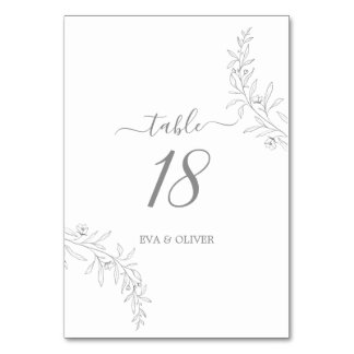 Numeração De Mesa Número da Tabela de Casamento Minimalista Elegante