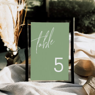 Numeração De Mesa Número da Tabela de Casamento Minimalista Verde Sa