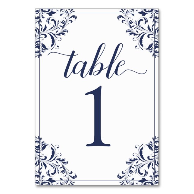 Numeração De Mesa Número da Tabela de Casamento | Nadine (Marinho 1) (Frente)