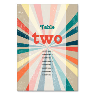 Numeração De Mesa Número da Tabela de Casamento Retroativo Sunburst