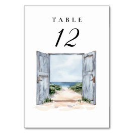 Numeração De Mesa Número da Tabela de Casamento Rustic Beach