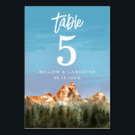 Numeração De Mesa Número da Tabela de Casamento Rustic Mountain<br><div class="desc">Número da mesa de casamento russa com ilustração de uma montanha vermelha com floresta de pinheiros. Perfeito para uma queda ou casamento no inverno.</div>