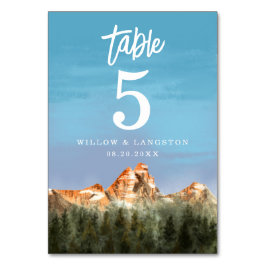 Numeração De Mesa Número da Tabela de Casamento Rustic Mountain