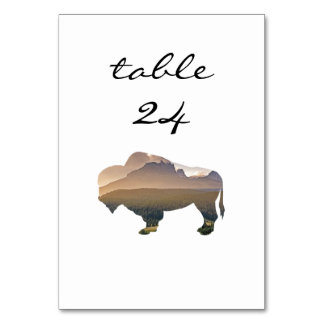 Numeração De Mesa Número da Tabela de Casamento Rustic Western Bison