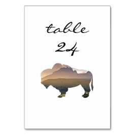 Numeração De Mesa Número da Tabela de Casamento Rustic Western Bison