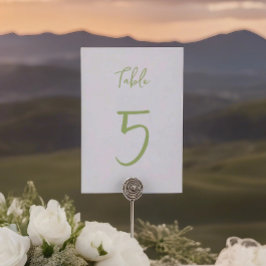 Numeração De Mesa Número da tabela de casamento sage guião minimalis