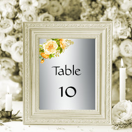 Numeração De Mesa Número da Tabela de Casamento Silver Elegante de R