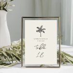 Numeração De Mesa Número da Tabela de Casamento Tropical Minimalista<br><div class="desc">Placa de Número da Tabela de Casamento de Destino Minimalista de Ivory da Palm Tree. Todos os textos estão pré-organizados para que você personalize fácil e rapidamente com seus próprios detalhes.</div>