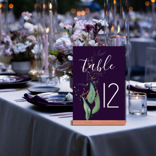 Numeração De Mesa Número da Tabela de Casamento Verde Puro Moderno