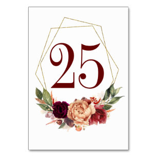 Numeração De Mesa Número da Tabela de Casamentos outono Floral Orang