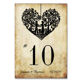 Numeração De Mesa Número da Tabela de Casamentos vintage de Árvore C