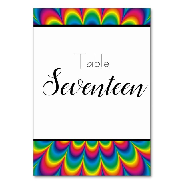 Numeração De Mesa Número da Tabela de Corantes Psicodélicos (Frente)