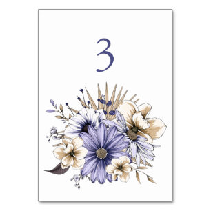 Numeração De Mesa Número da Tabela de Folhagem Lilac Roxo Elegante