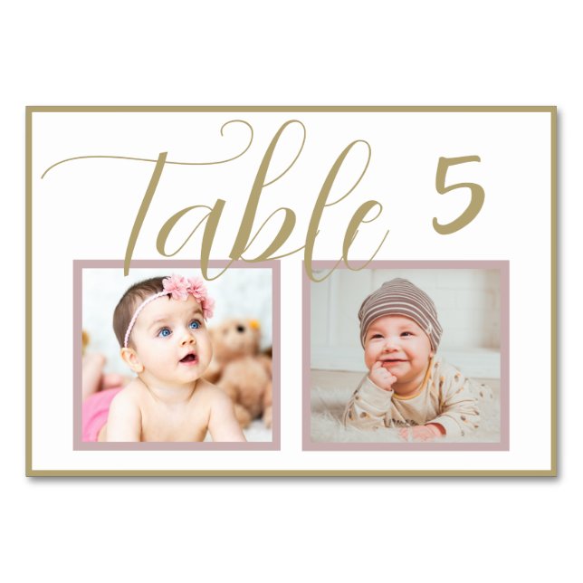 Numeração De Mesa Número da Tabela de Fotografias Elegante Elegante  (Frente)