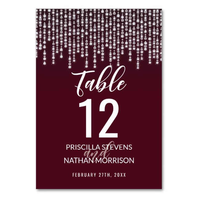 Numeração De Mesa Número da Tabela de Luzes Diamantes Vermelhas do C (Frente)