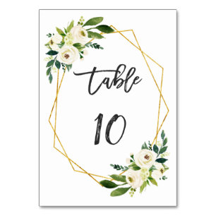 Numeração De Mesa Número da Tabela de Manuscrito Floral Branco da Aq