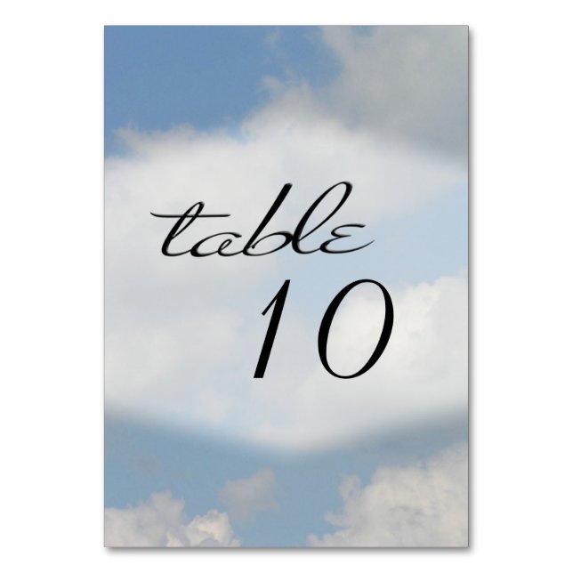 Numeração De Mesa Número da Tabela de Nuvens (Frente)