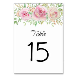 Numeração De Mesa Número da Tabela de rosas rosa embebidas