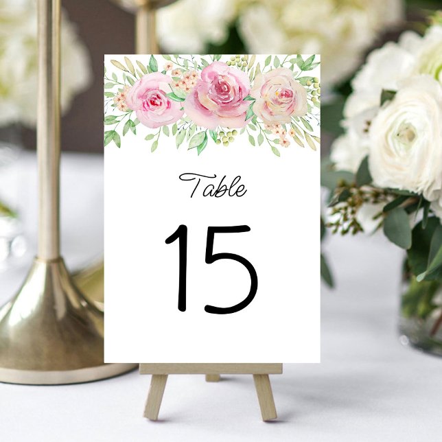 Numeração De Mesa Número da Tabela de rosas rosa embebidas (Criador carregado)