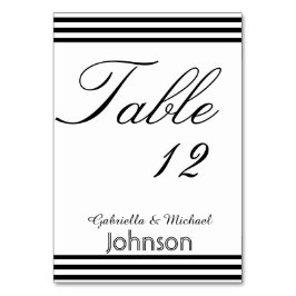 Numeração De Mesa Número da Tabela de Strips Preta e Branca