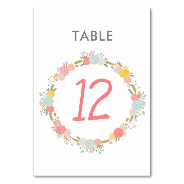 Numeração De Mesa Número da Tabela de Wreath Floral (Frente)