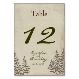 Numeração De Mesa Número da Tabela do Casamento no inverno Evergreen
