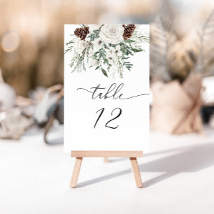 Numeração De Mesa Número da tabela do casamento no inverno evergreen