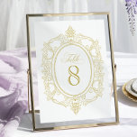 Numeração De Mesa Número da Tabela do Chá de panela Vintage<br><div class="desc">Melhore sua capa de sopa de chá de panela com a elegância e charme da era Regency usando nossos Números de Tabelas de Chás de panela Vintage. Esses números de tabela apresentam uma intrincada imagem vintage em ouro que ecoa a graça e sofisticação da era Vintage. Perfeito para adicionar um...</div>