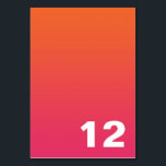 Numeração De Mesa Número da Tabela do Ombro Brilhante<br><div class="desc">Cartão de número da mesa cor-de-rosa e laranja moderno.</div>