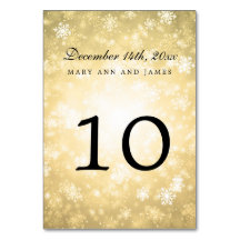 Número da Tabela Dourada Winter Wonderland Sparkle